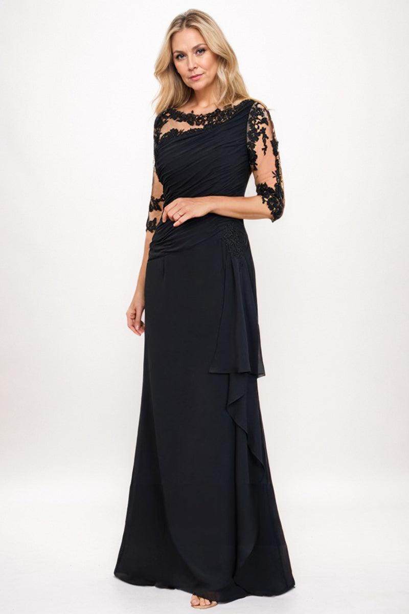 Sheath-Column Maxi Chiffon Mother Dress CM0247 - COCOMELODY