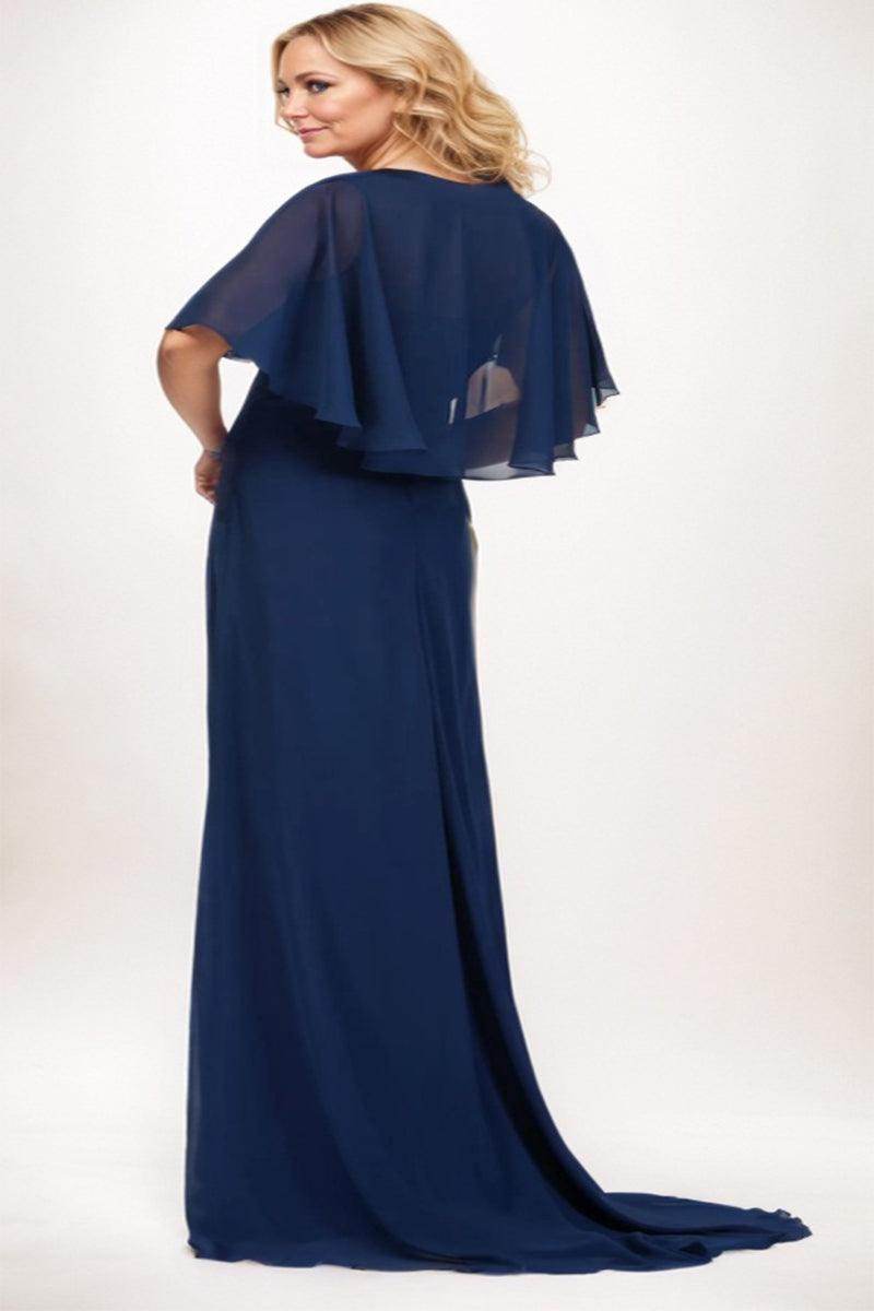 A-Line Maxi Chiffon Mother Dress CM0248 - COCOMELODY