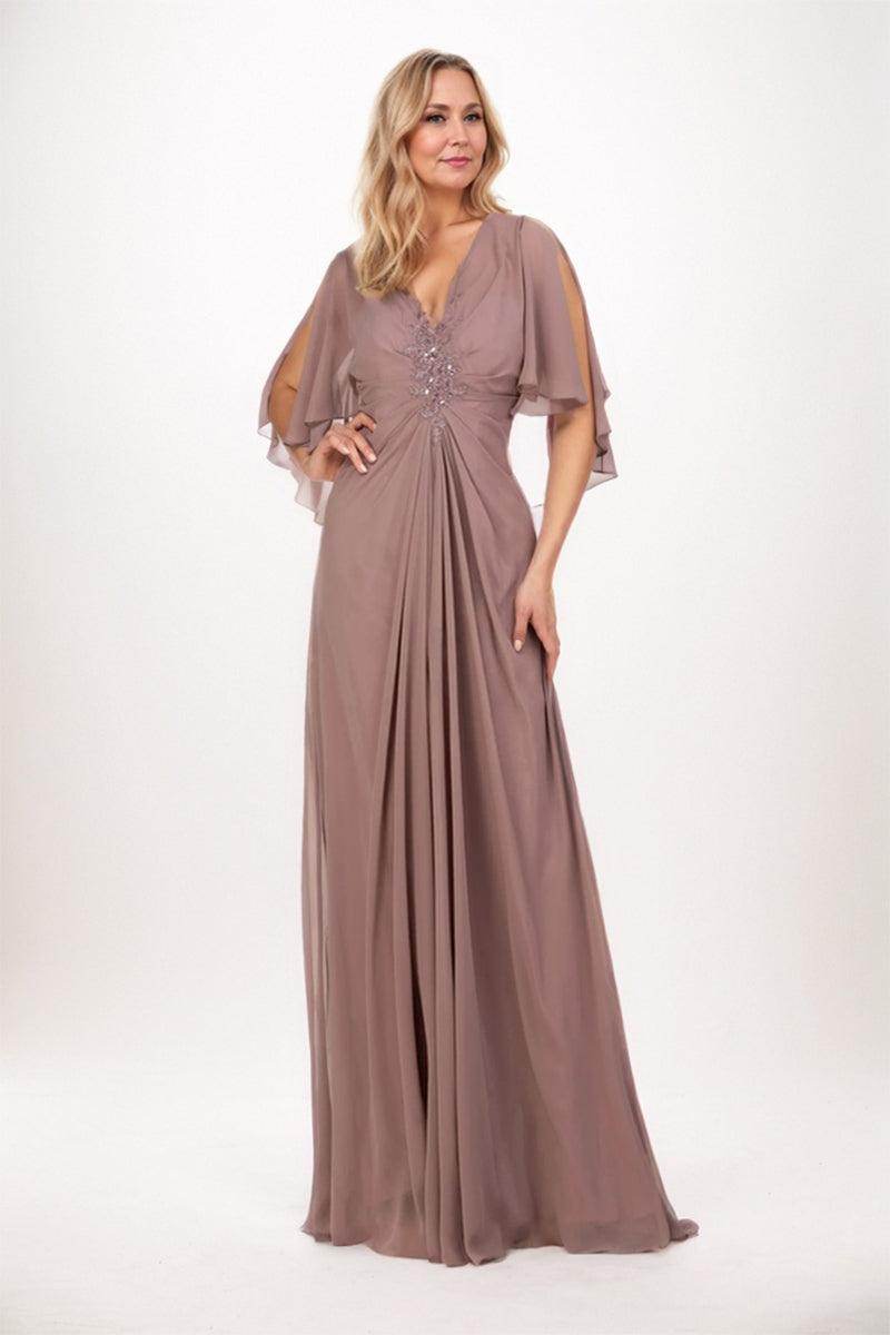 A-Line Maxi Chiffon Mother of the Groom Dresses COCOMELODY CM0248, Veiled Rose A-Line Maxi Chiffon Mother of the Groom Dresses COCOMELODY CM0248, Veiled Rose