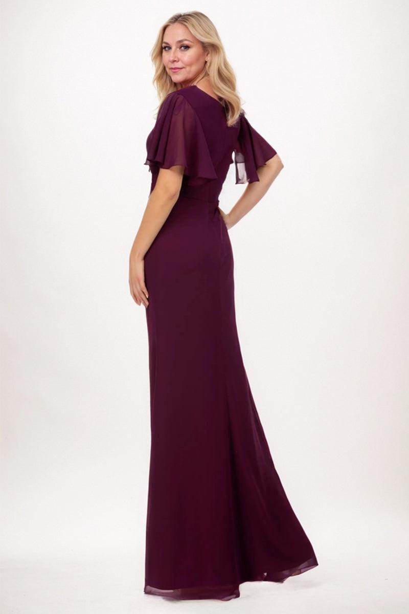 Sheath-Column Maxi Chiffon Mother Dress CM0250 - COCOMELODY