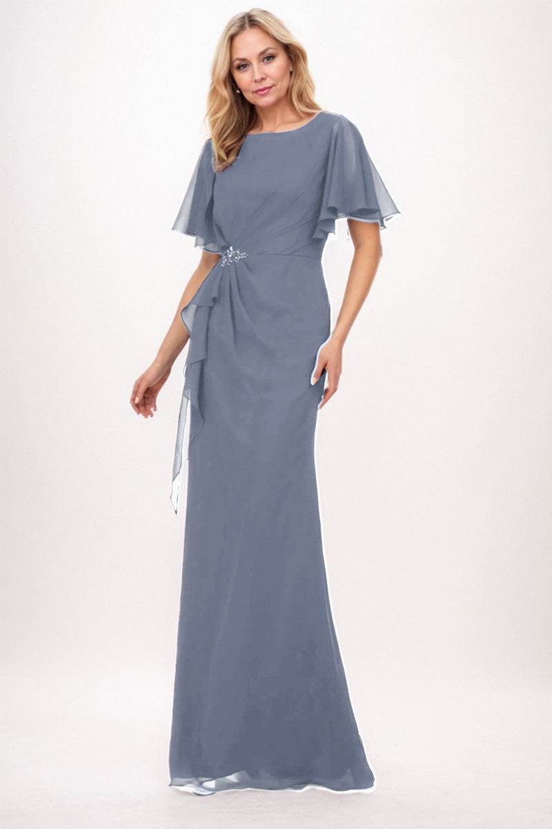 Sheath-Column Maxi Chiffon Mother Dress CM0250 - COCOMELODY
