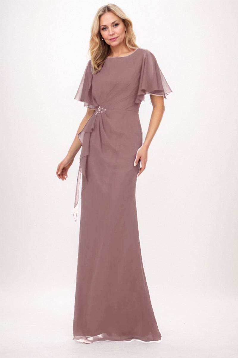 Sheath-Column Maxi Chiffon Mother Dress CM0250 - COCOMELODY