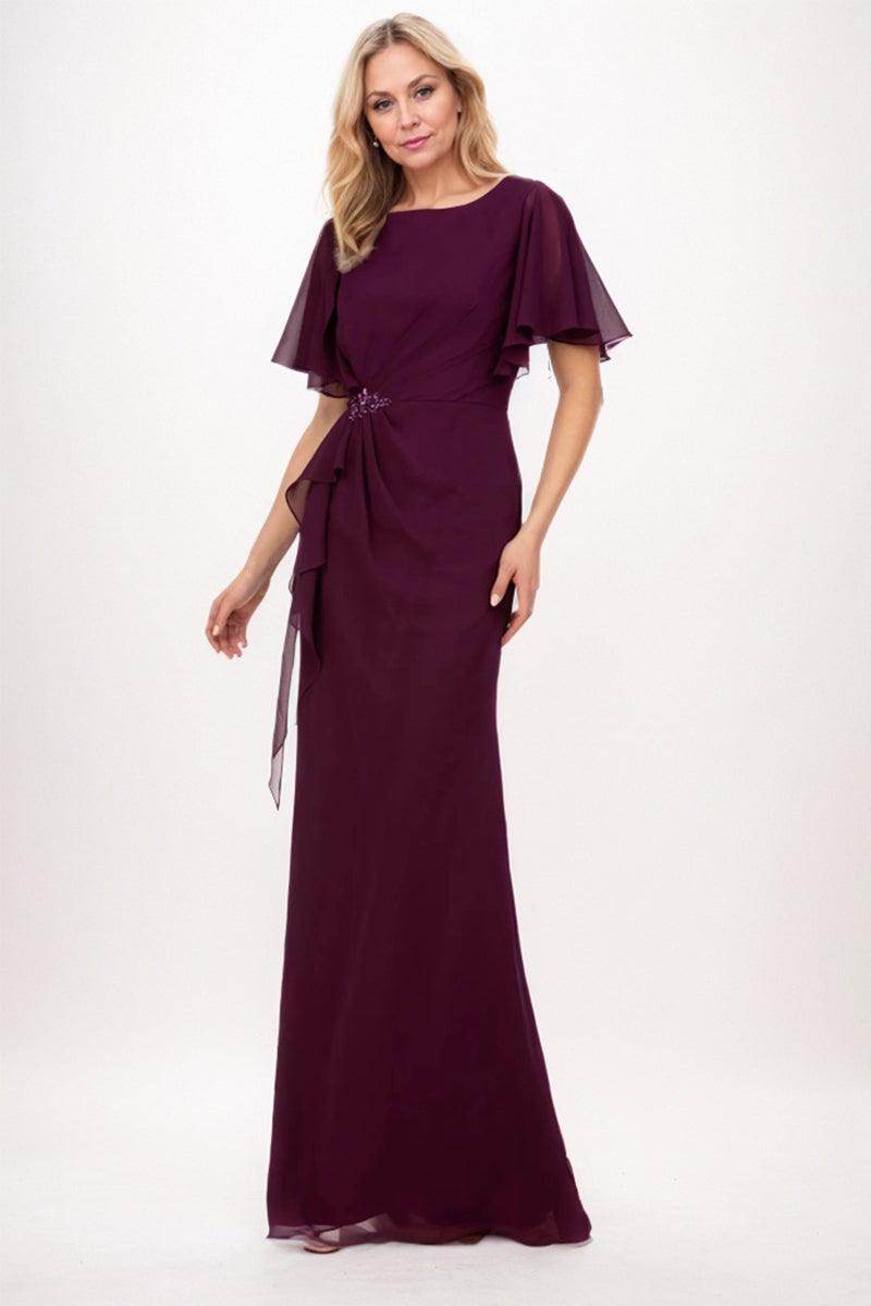 Sheath-Column Maxi Chiffon Mother of The Bride Dress COCOMELODY CM0250, Hunter Green Sheath-Column Maxi Chiffon Mother of The Bride Dress COCOMELODY CM0250, Hunter Green
