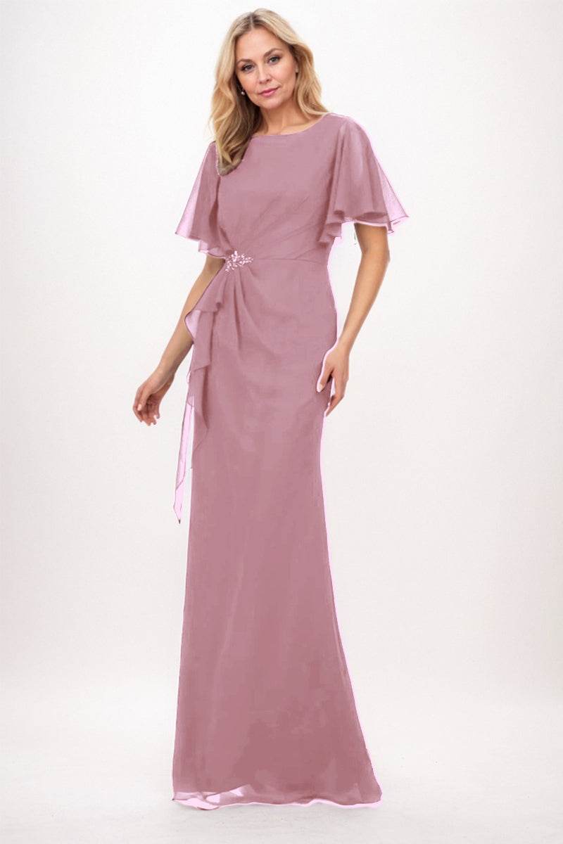 Sheath-Column Maxi Chiffon Mother Dress CM0250 - COCOMELODY