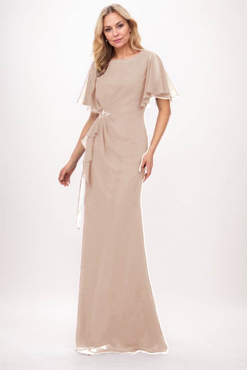 Sheath-Column Maxi Chiffon Mother Dress CM0250 - COCOMELODY