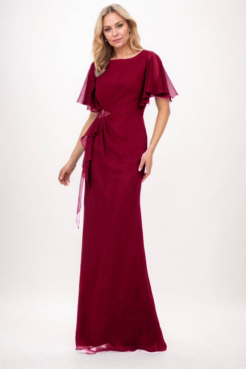 Sheath-Column Maxi Chiffon Mother Dress CM0250 - COCOMELODY