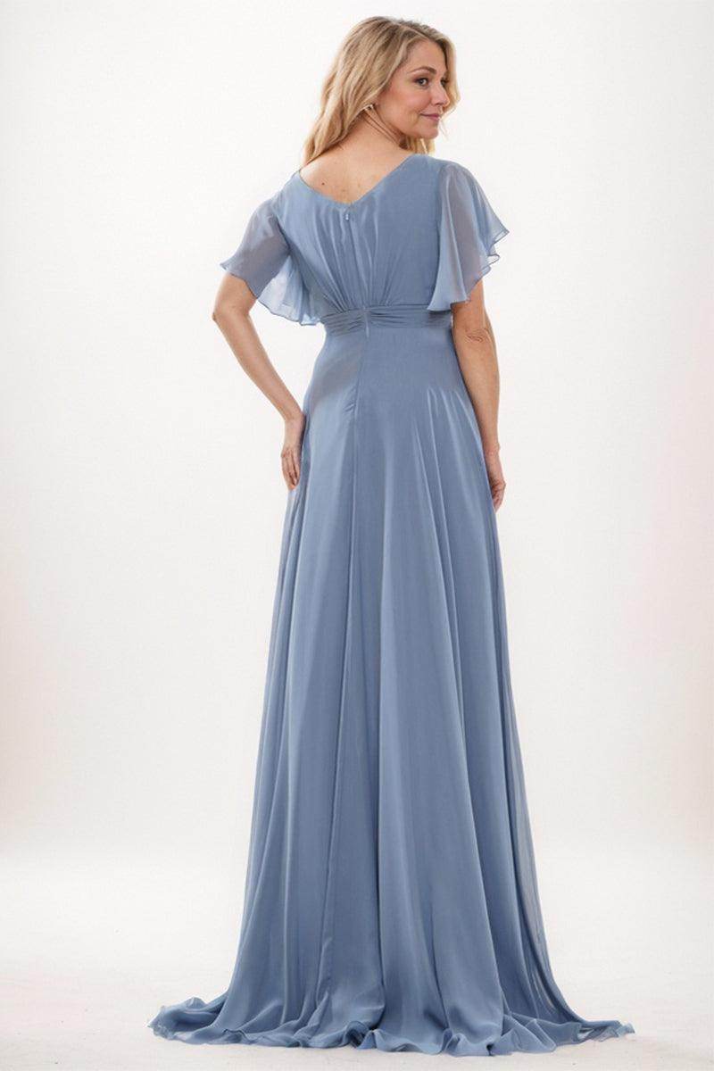 A-Line Maxi Chiffon Mother Dress CM0253 - COCOMELODY