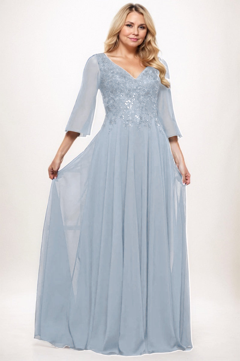 A-Line Maxi Chiffon Mother Dress CM0254