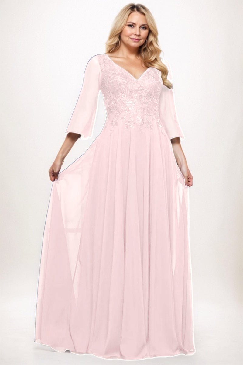 A-Line Maxi Chiffon Mother Dress CM0254