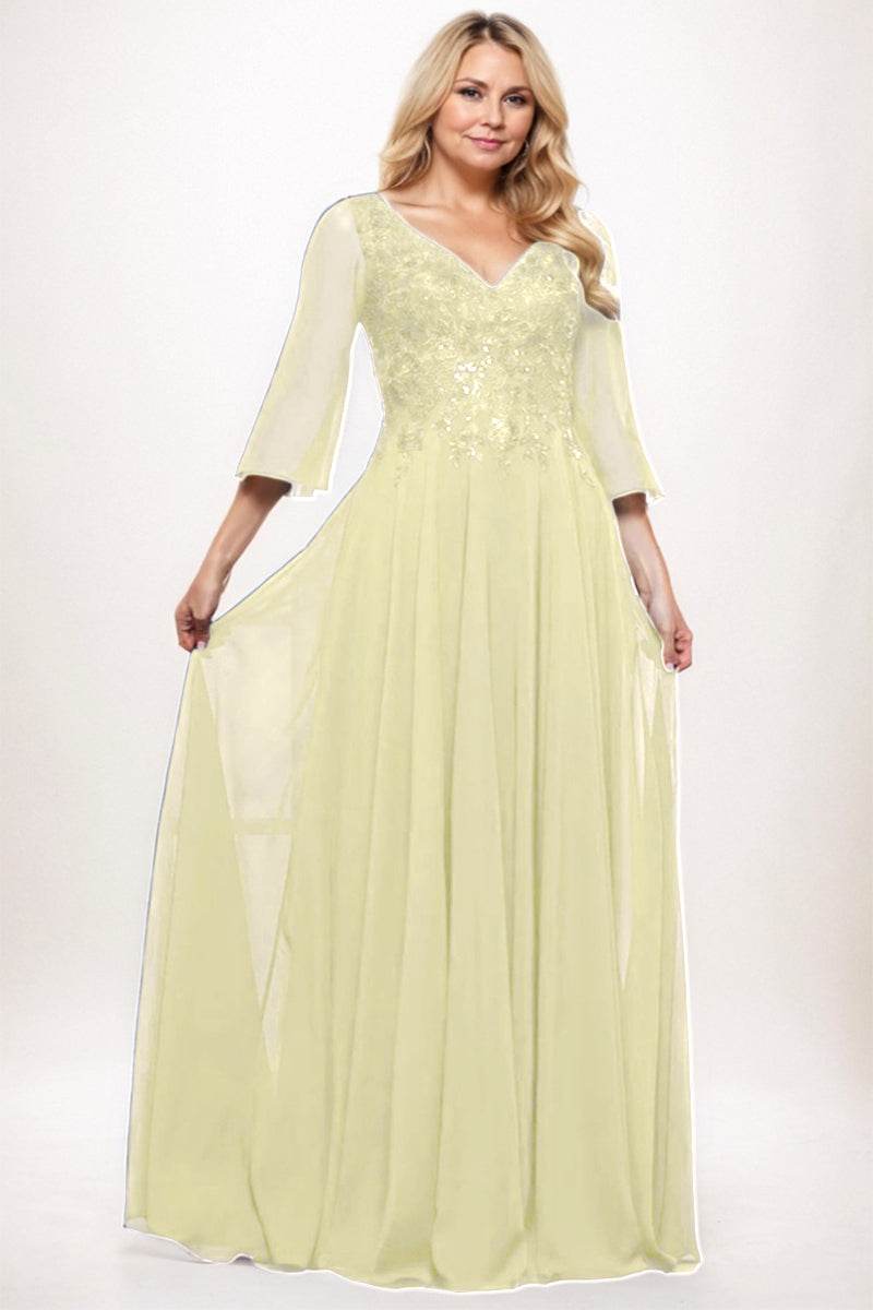 A-Line Maxi Chiffon Mother Dress CM0254 - COCOMELODY