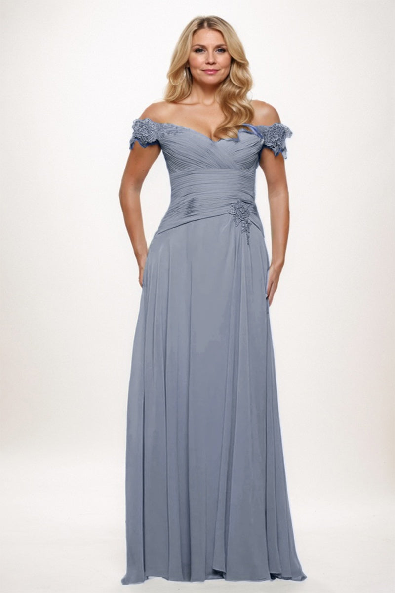 A-Line Maxi Chiffon Mother Dress CM0255