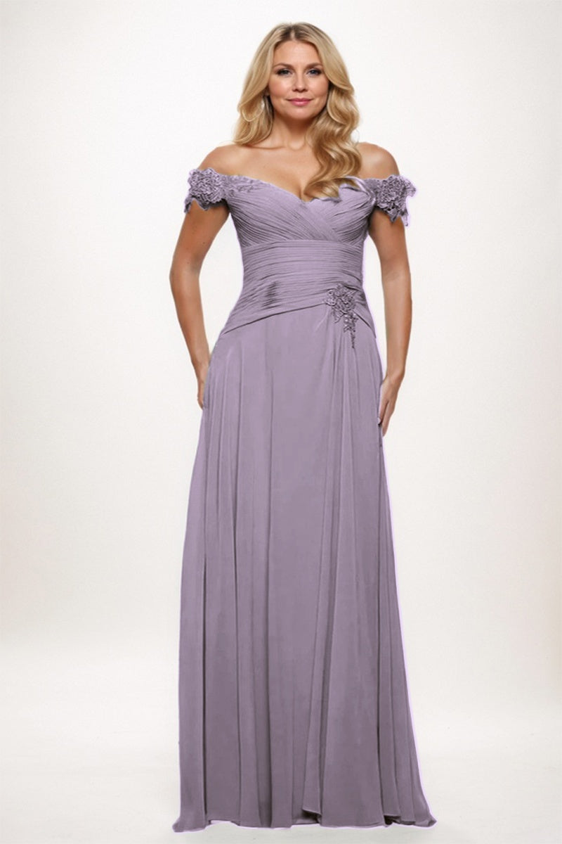 A-Line Maxi Chiffon Mother Dress CM0255