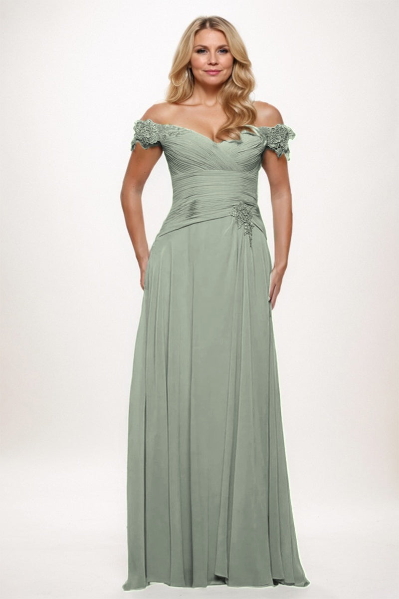 A-Line Maxi Chiffon Mother Dress CM0255