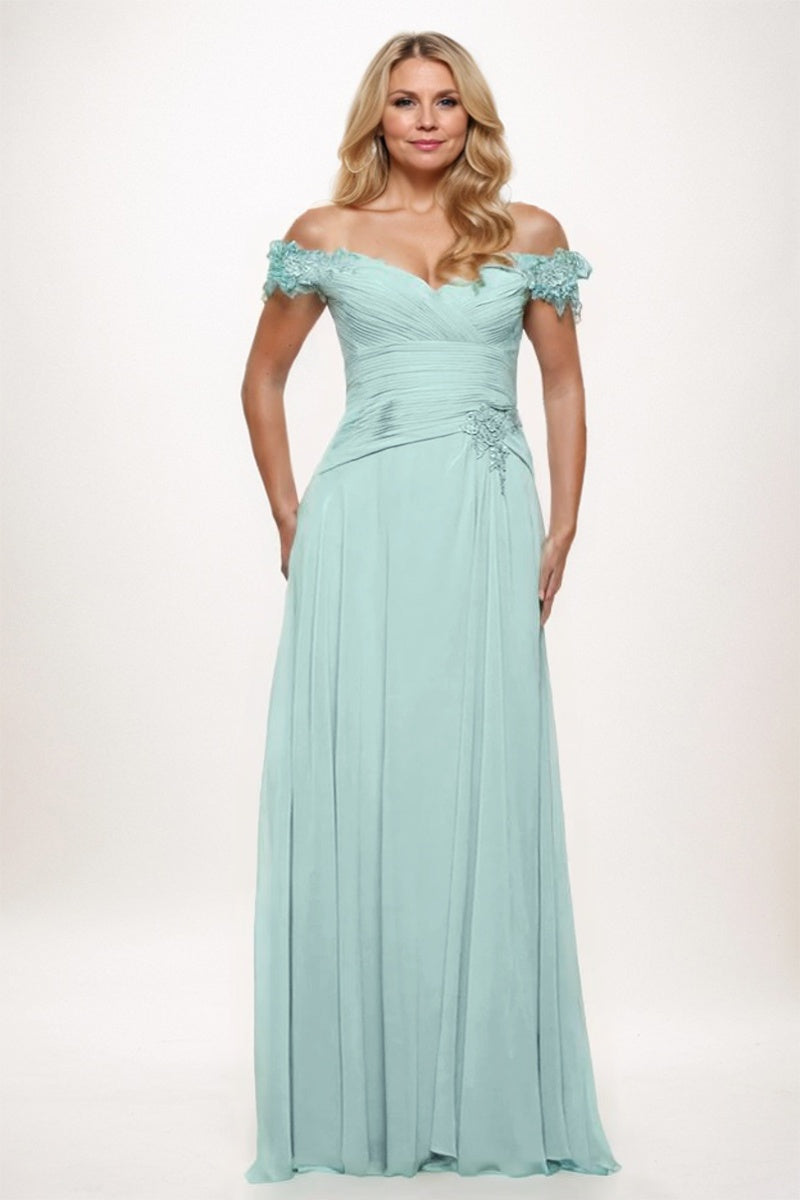 A-Line Maxi Chiffon Mother Dress CM0255