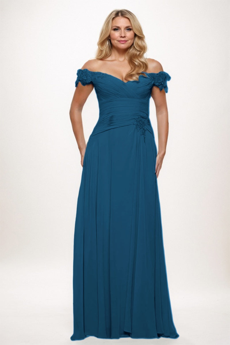 A-Line Maxi Chiffon Mother Dress CM0255