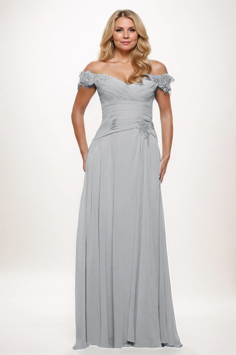 A-Line Maxi Chiffon Mother Dress CM0255