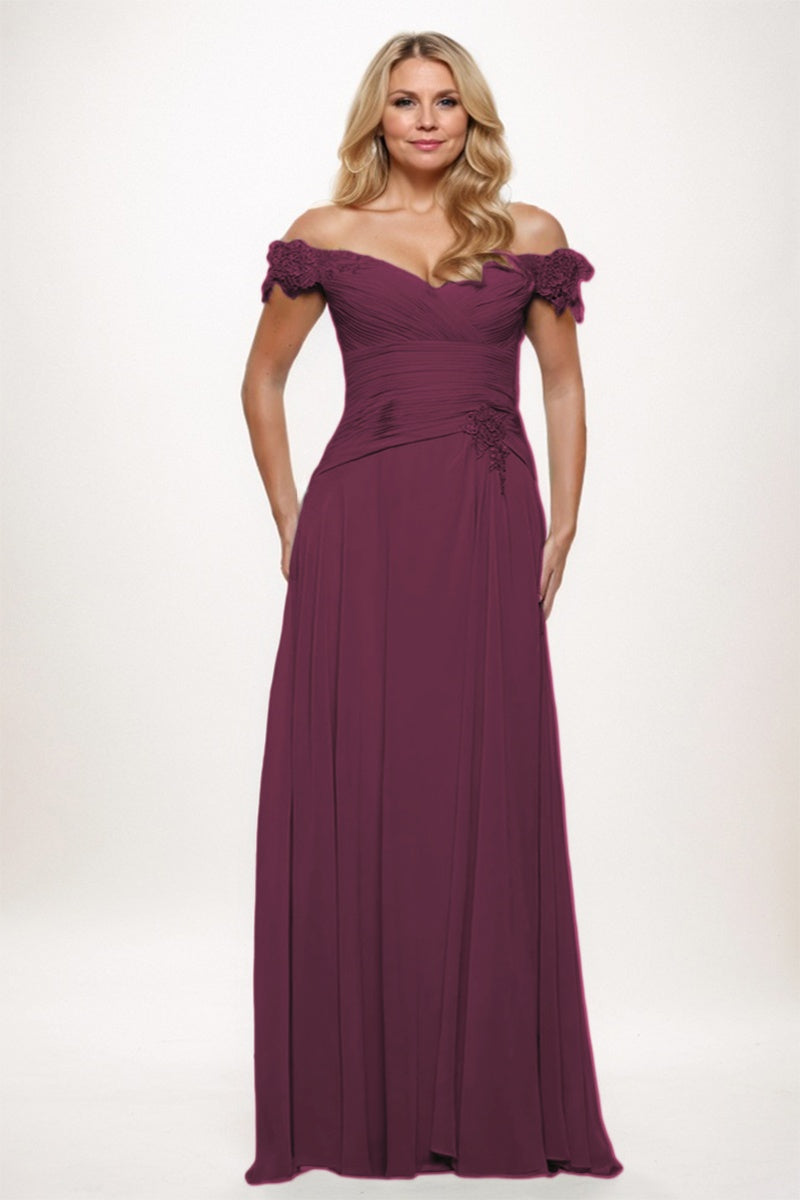 A-Line Maxi Chiffon Mother Dress CM0255
