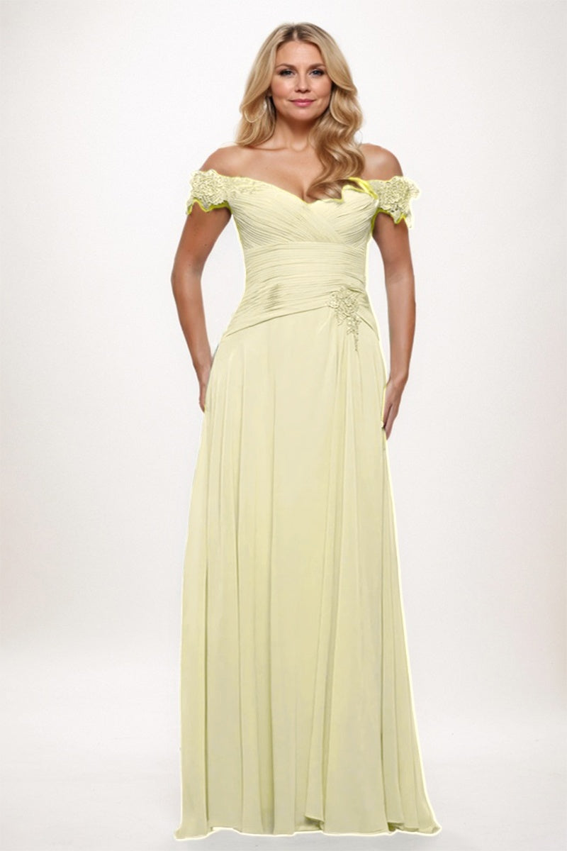 A-Line Maxi Chiffon Mother Dress CM0255