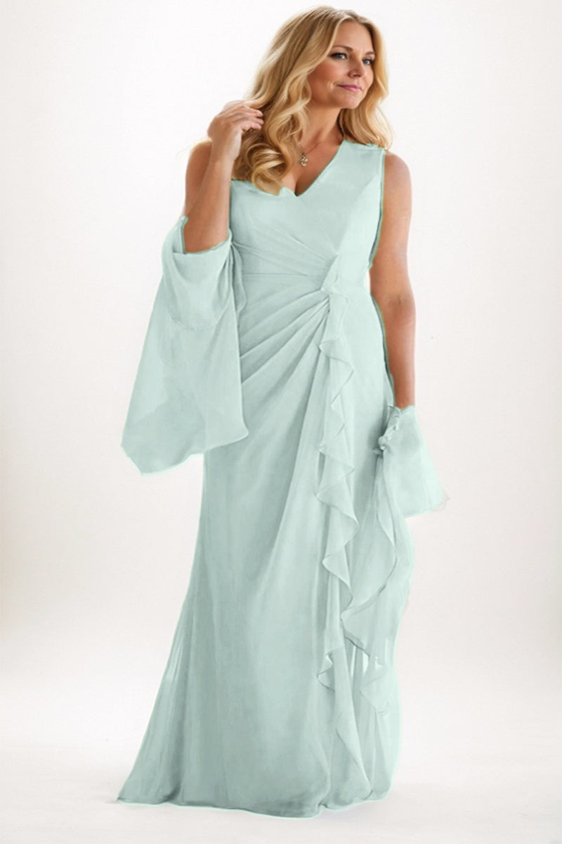 A-Line Maxi Chiffon Mother Dress CM0256
