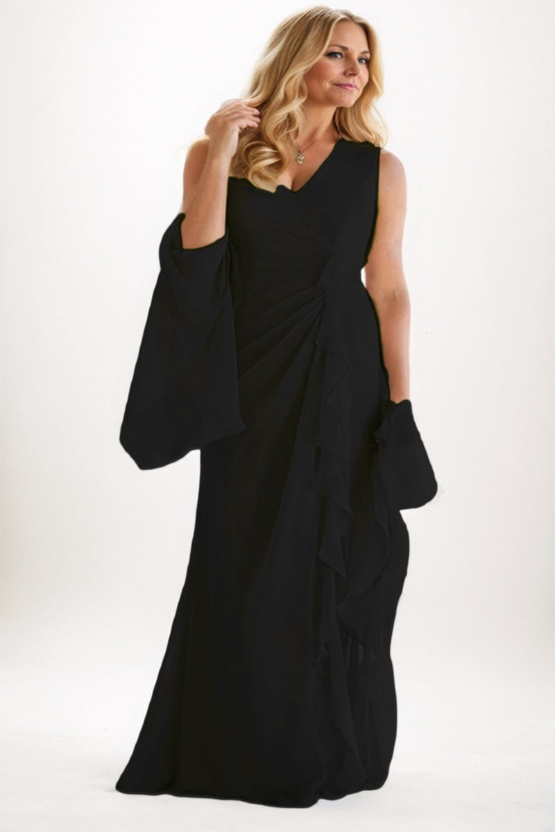 A-Line Maxi Chiffon Mother Dress CM0256