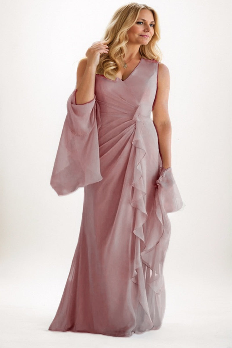 A-Line Maxi Chiffon Mother Dress CM0256