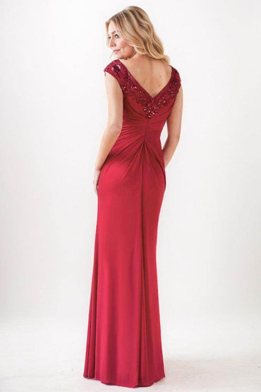 Sheath-Column Maxi Chiffon Mother Dress CM0257 - COCOMELODY