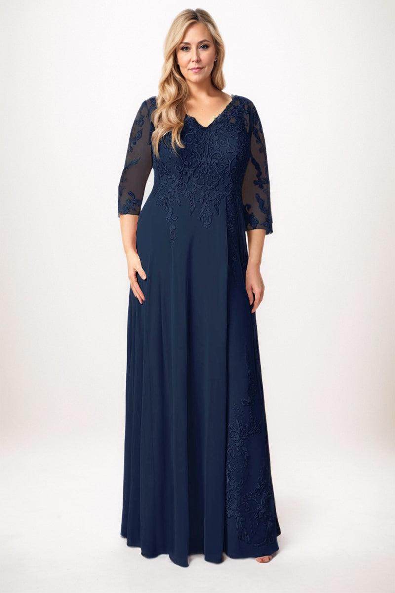 A-Line Maxi Chiffon Mother Dress CM0259 - COCOMELODY