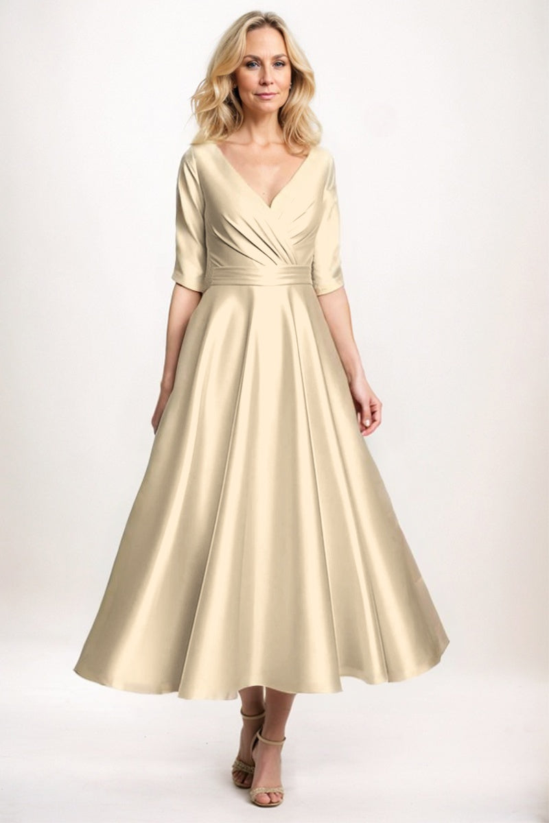 A-Line Midi Satin Mother Dress CM0261