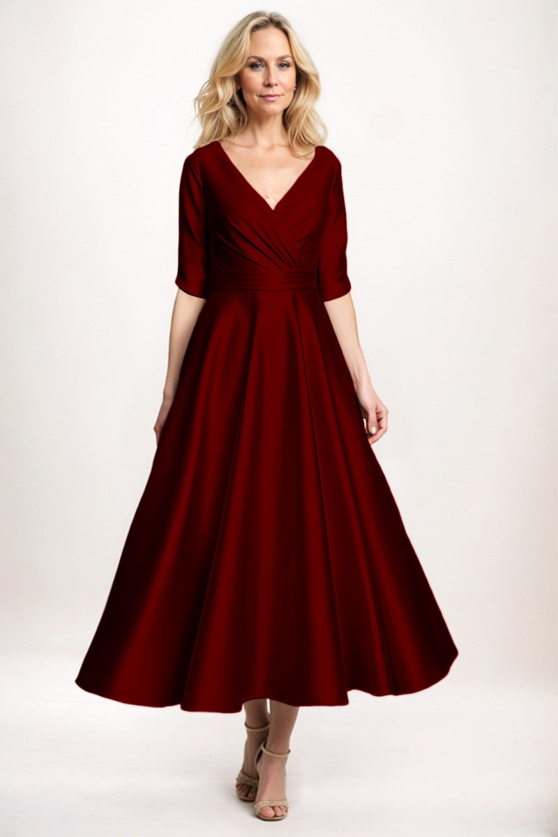 A-Line Midi Satin Mother Dress CM0261