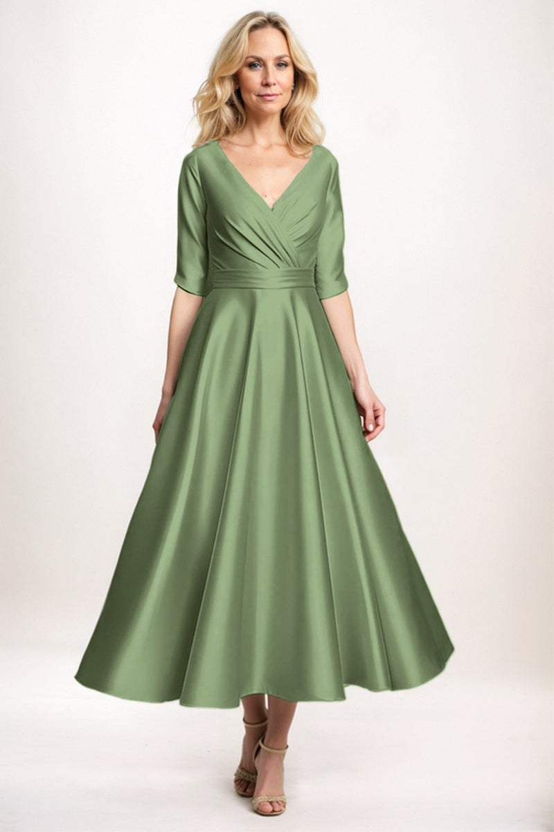 A-Line Midi Satin Mother Dress CM0261