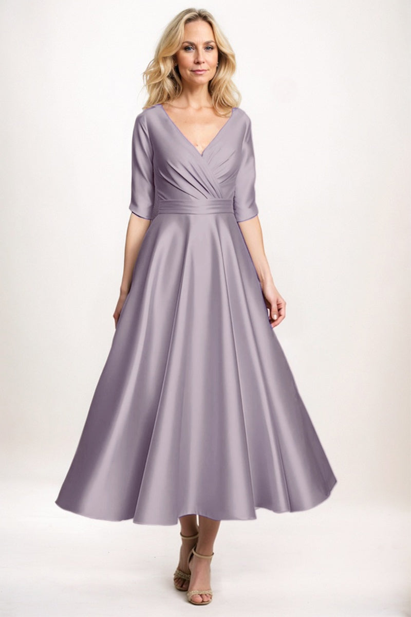A-Line Midi Satin Mother Dress CM0261