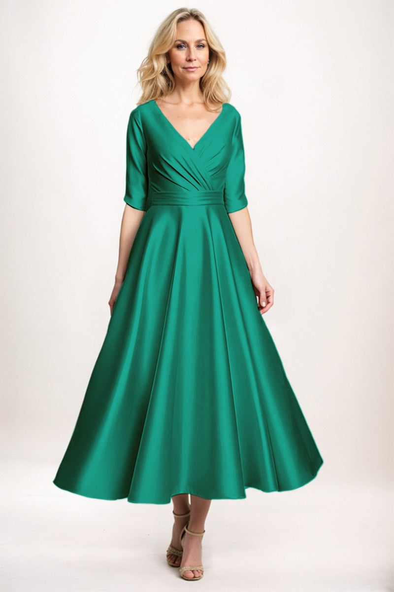 A-Line Midi Satin Mother Dress CM0261