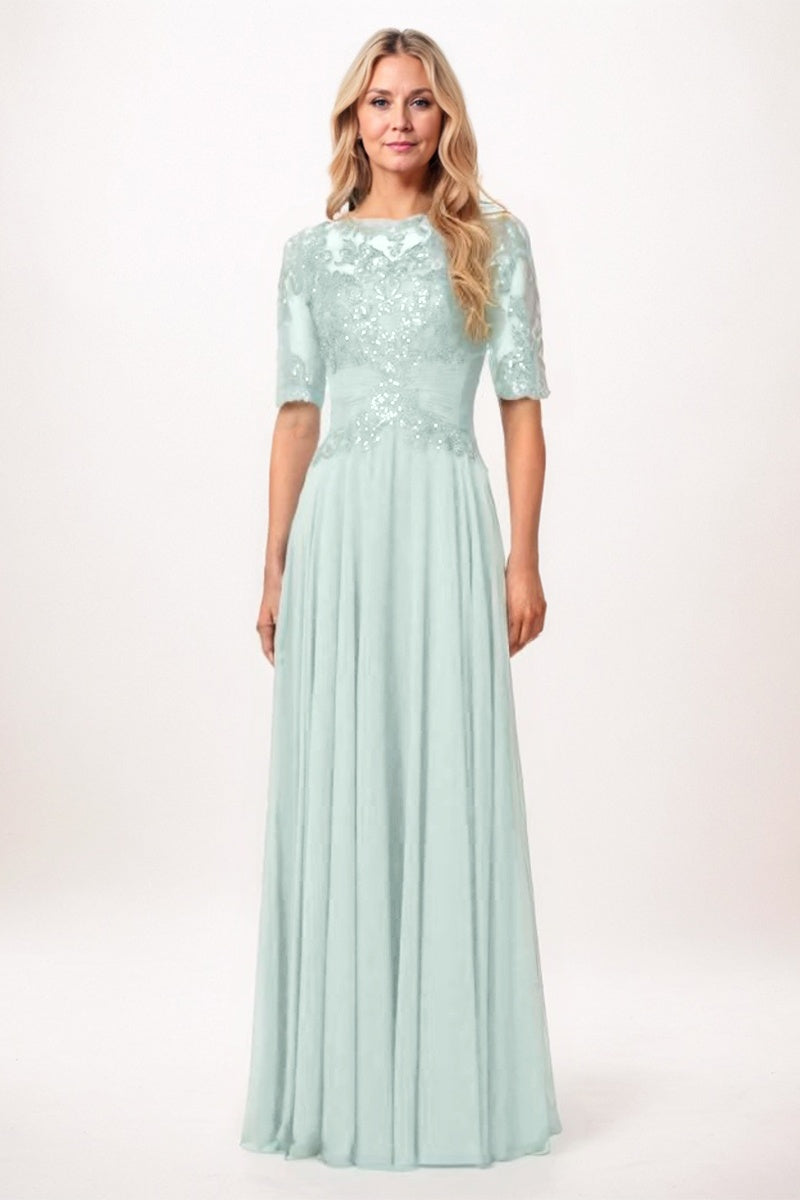 A-Line Maxi Chiffon Mother Dress CM0266