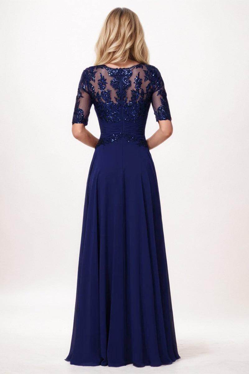 A-Line Maxi Chiffon Mother Dress CM0266 - COCOMELODY