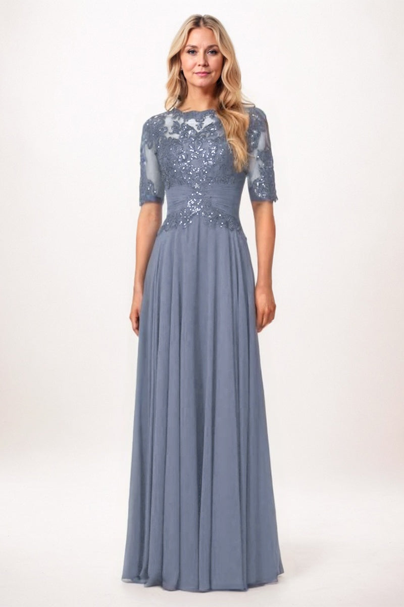A-Line Maxi Chiffon Mother Dress CM0266