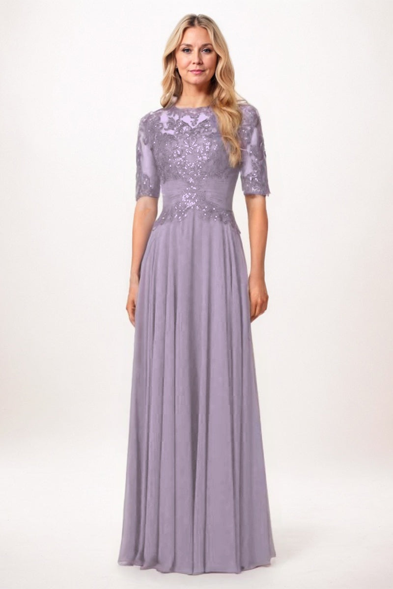A-Line Maxi Chiffon Mother Dress CM0266