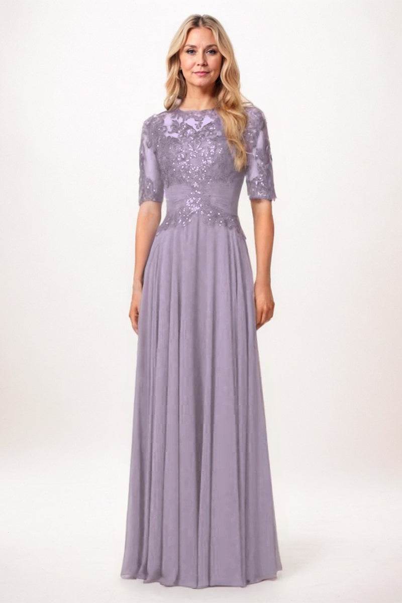 A-Line Maxi Chiffon Mother Dress CM0266 - COCOMELODY
