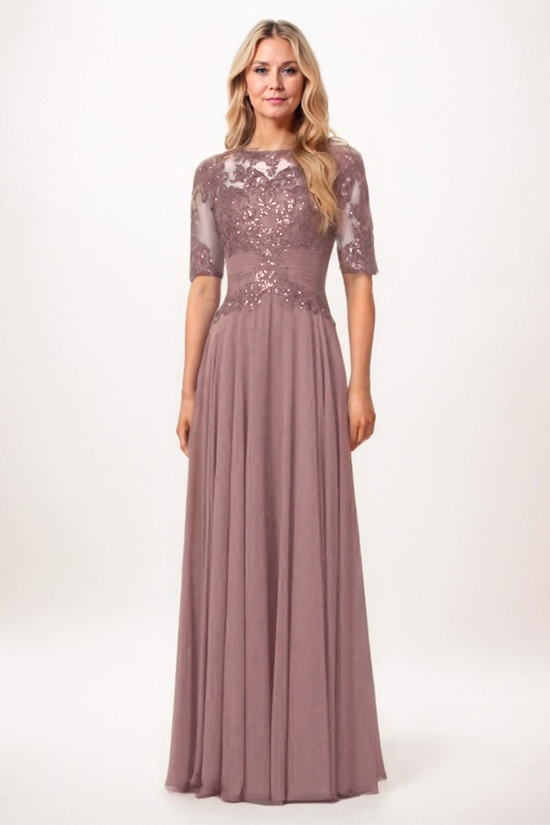 A-Line Maxi Chiffon Mother Dress CM0266