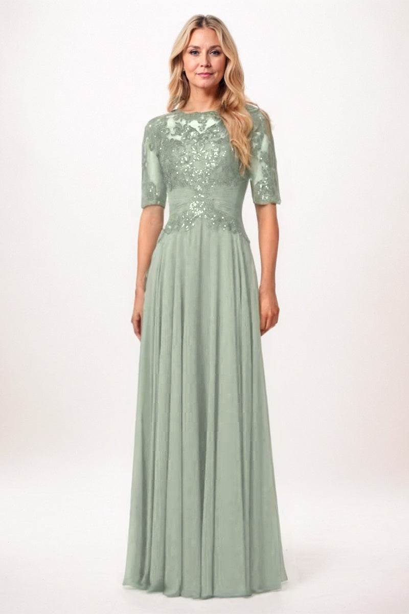 A-Line Maxi Chiffon Mother Dress CM0266