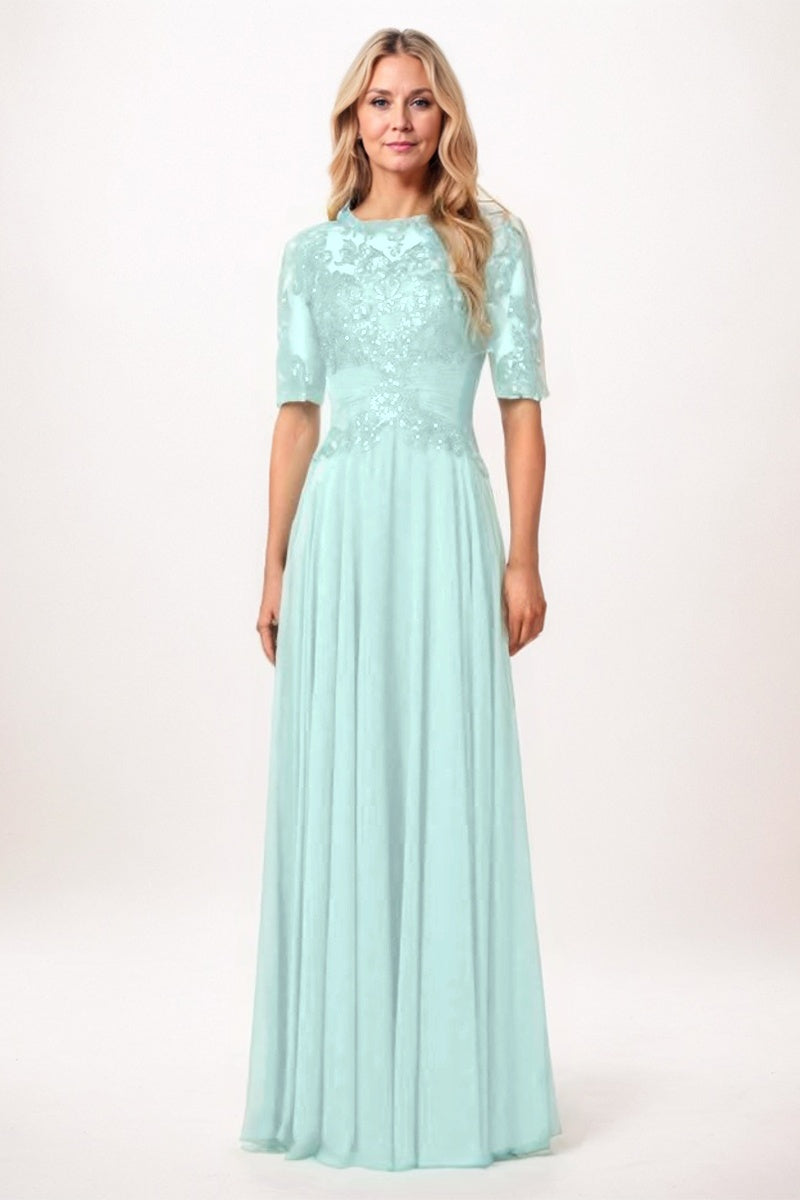 A-Line Maxi Chiffon Mother Dress CM0266