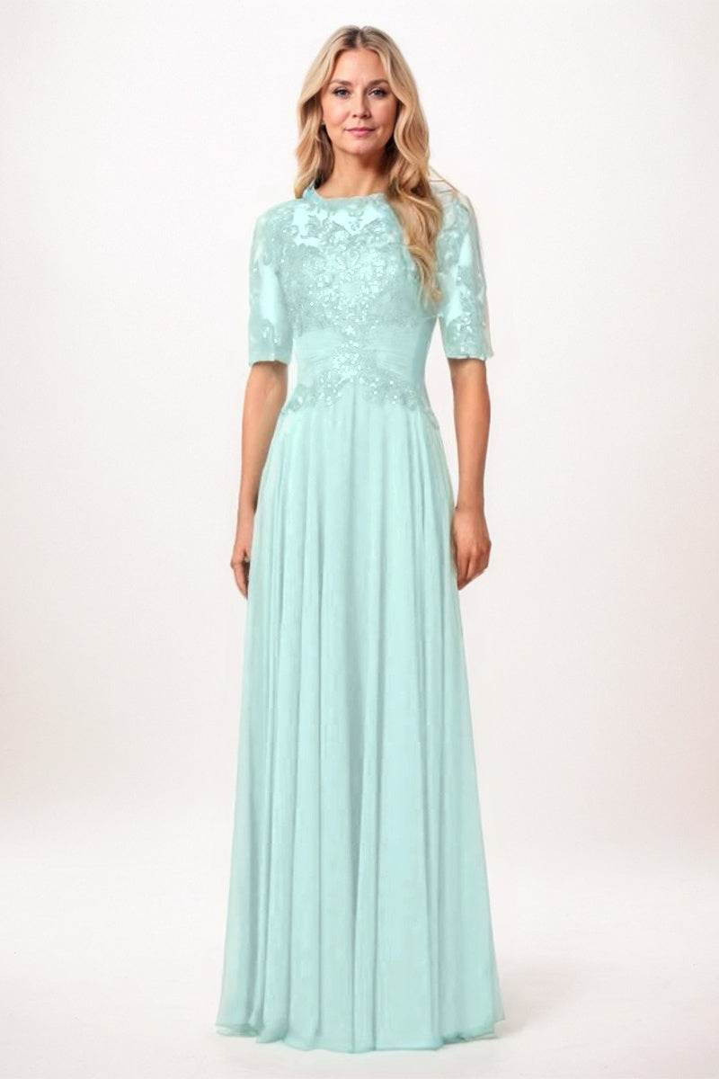 A-Line Maxi Chiffon Mother Dress CM0266 - COCOMELODY