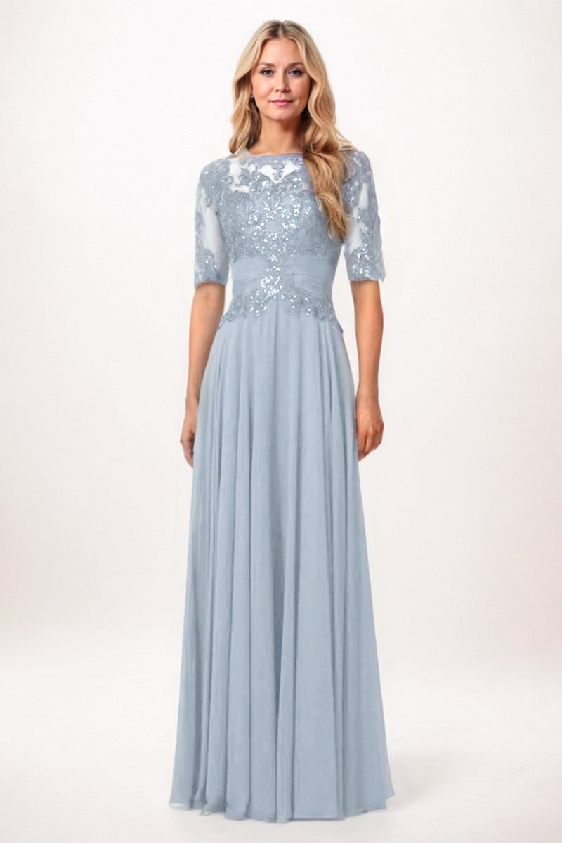 A-Line Maxi Chiffon Mother Dress CM0266