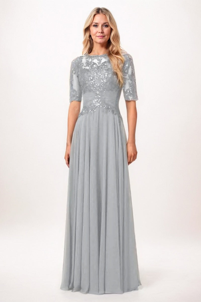 A-Line Maxi Chiffon Mother Dress CM0266