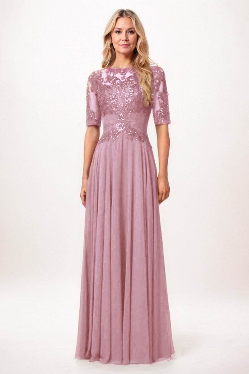 A-Line Maxi Chiffon Mother Dress CM0266 - COCOMELODY