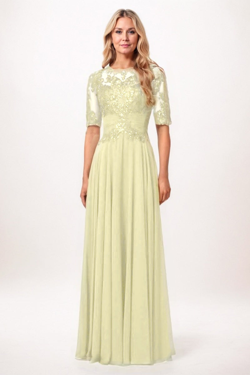 A-Line Maxi Chiffon Mother Dress CM0266
