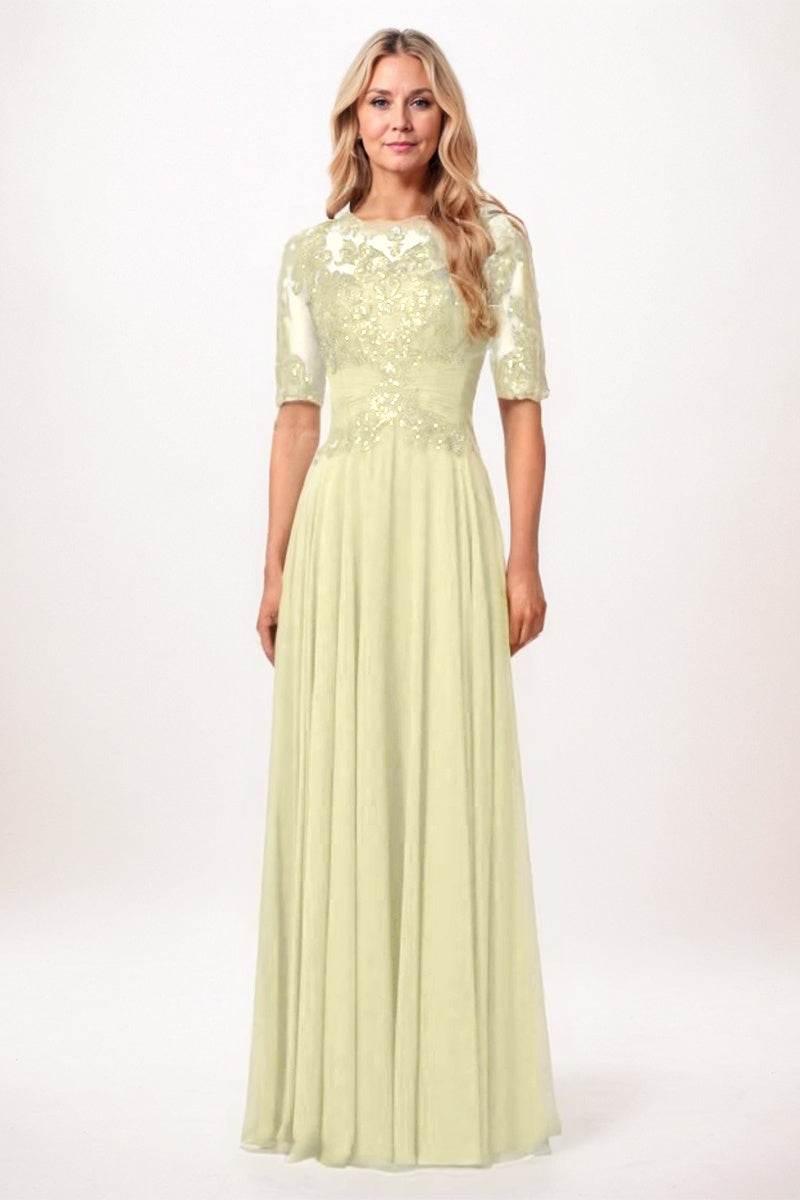 A-Line Maxi Chiffon Mother Dress CM0266 - COCOMELODY