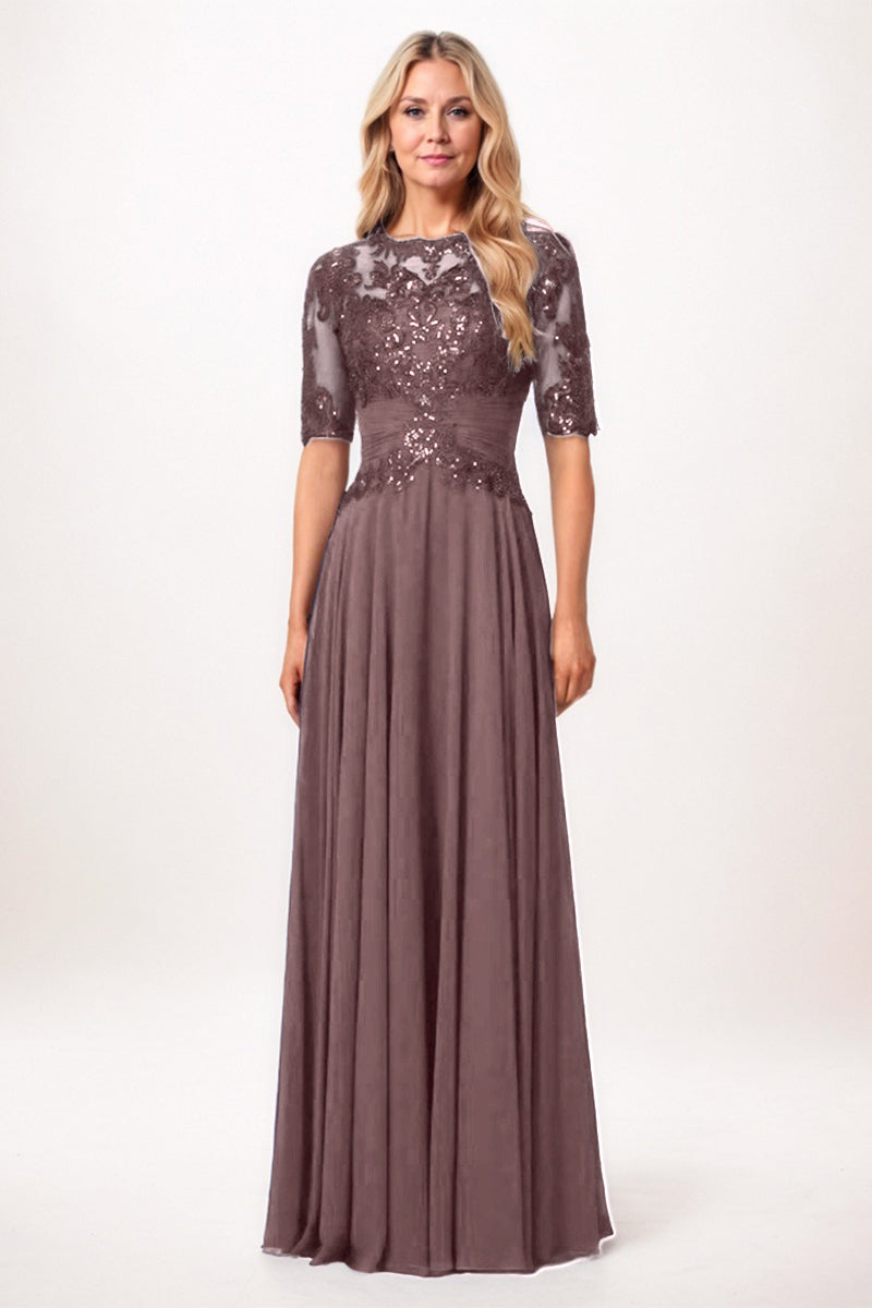 A-Line Maxi Chiffon Mother Dress CM0266