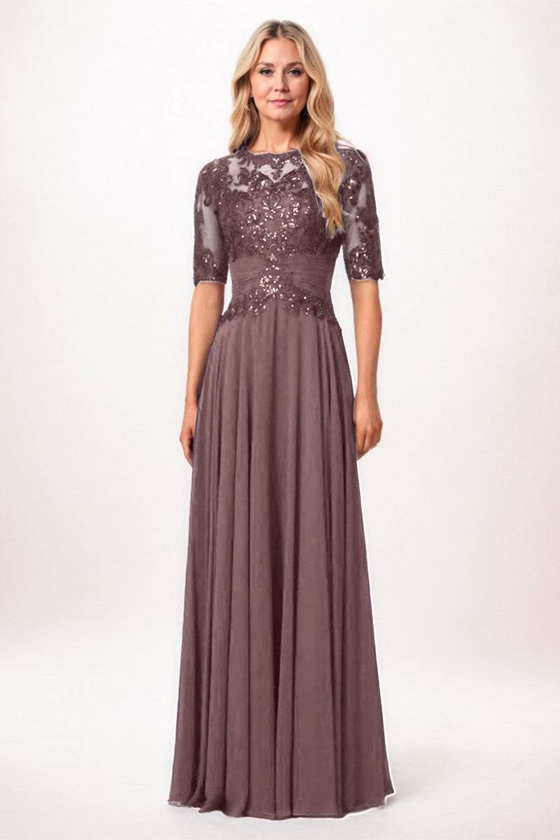 A-Line Maxi Chiffon Mother Dress CM0266 - COCOMELODY