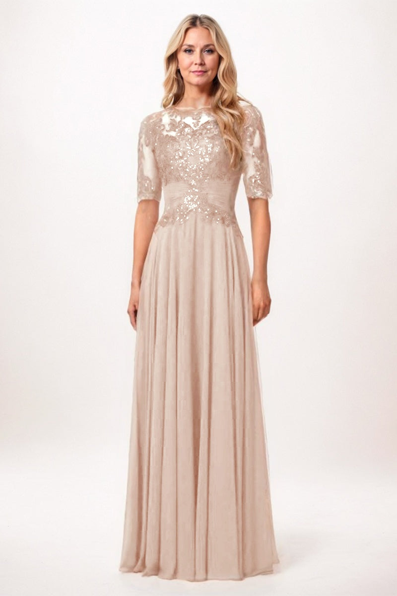 A-Line Maxi Chiffon Mother Dress CM0266