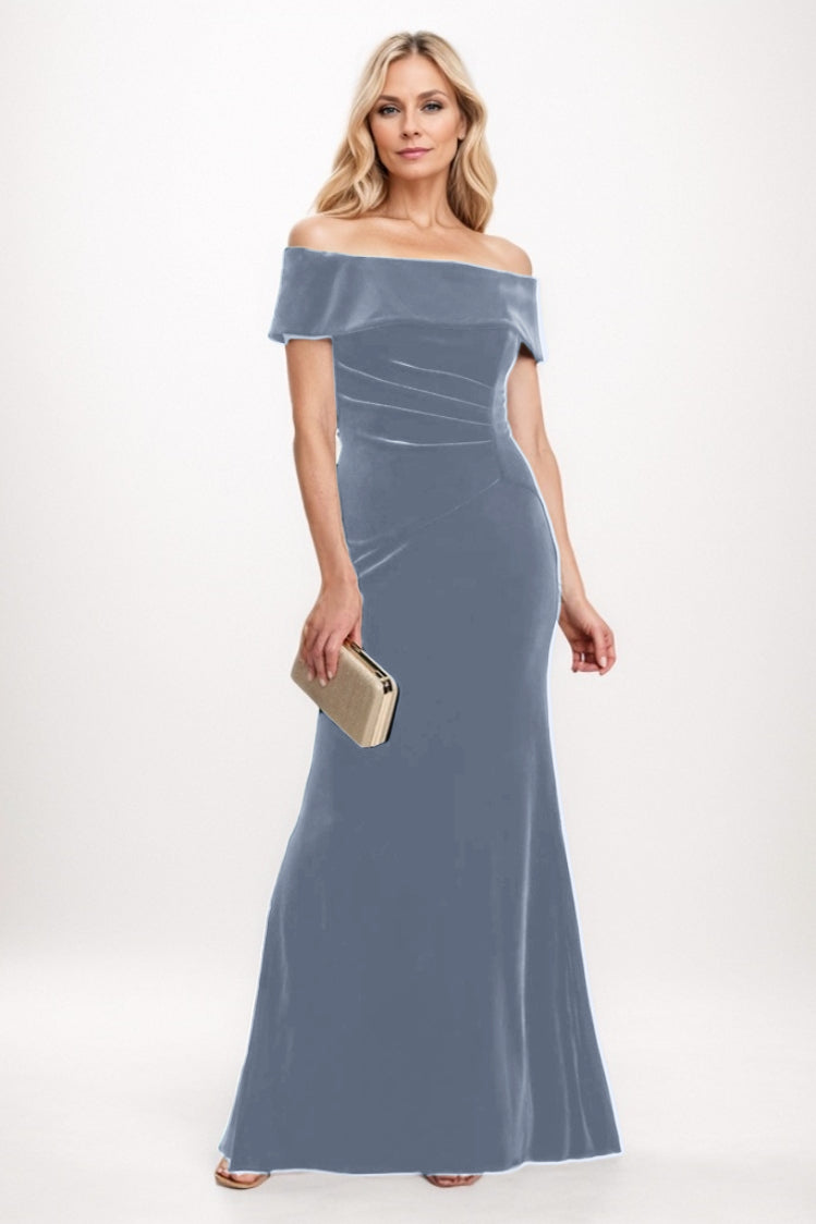 Sheath-Column Maxi Velvet Mother Of The Bride Dress CM0271